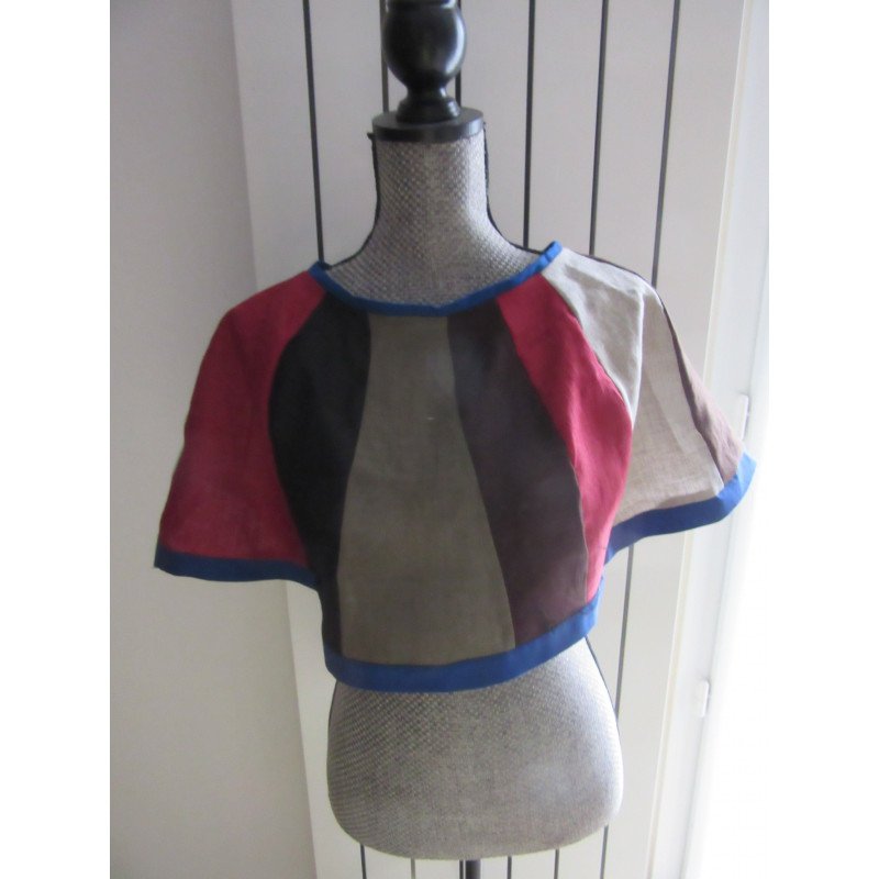 chaperon en lin multicolore chaperon en lin multicolore