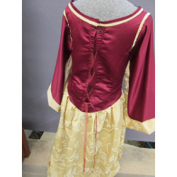 Robe d'apparat en satin duchesse et jupe à dévoré de velours