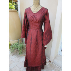 Robe en taffetas rouge "Ariane"