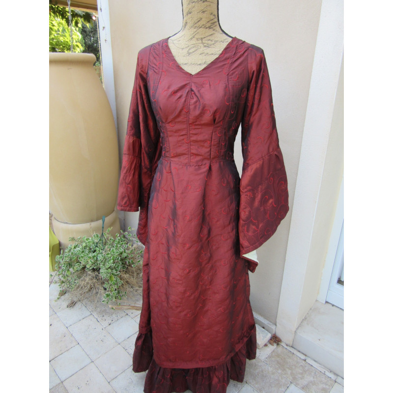 Robe en taffetas rouge "Ariane"