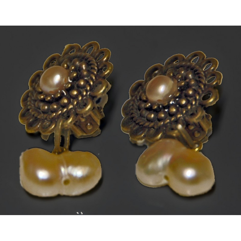 Boucles bronze perle