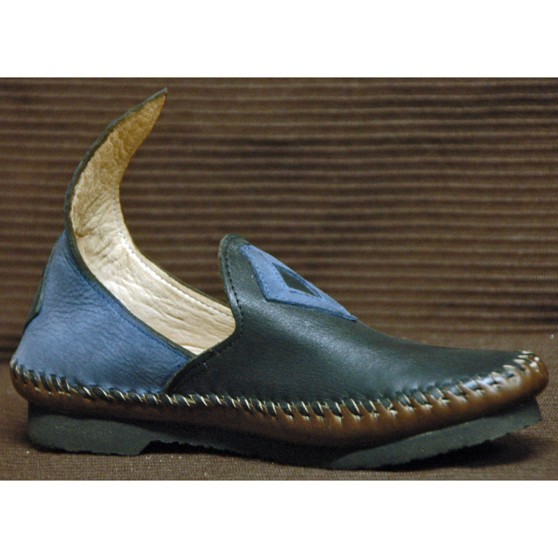 Chaussure Zatar bleu et marron foncé