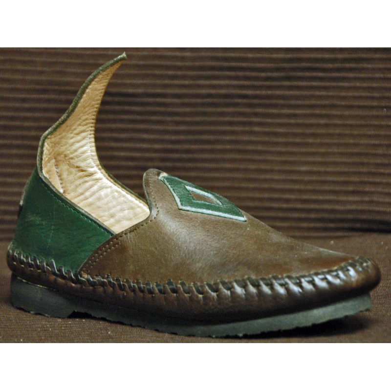Chaussure Zatar vert et marron foncé