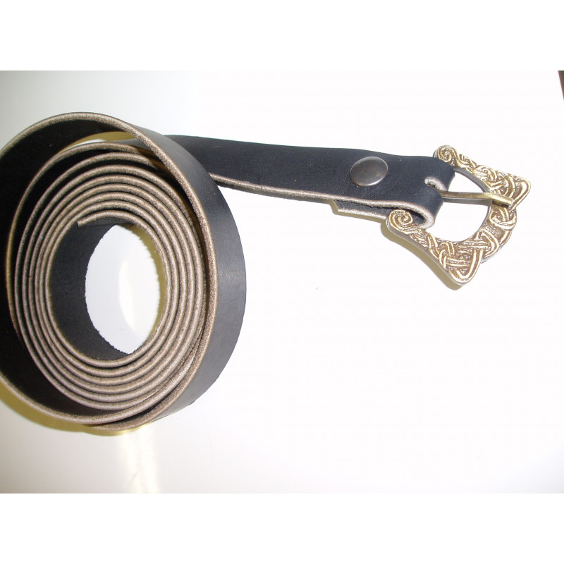 Ceinture fine en cuir avec boucle viking Ceinture fine en cuir avec boucle viking