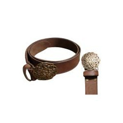 Ceinture avec boucle motif Viking en laiton