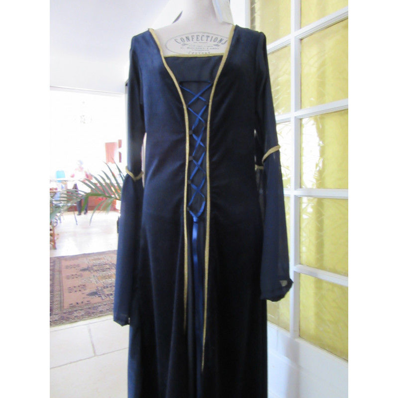 robe velours et lin à lacets robe velours et lin à lacets