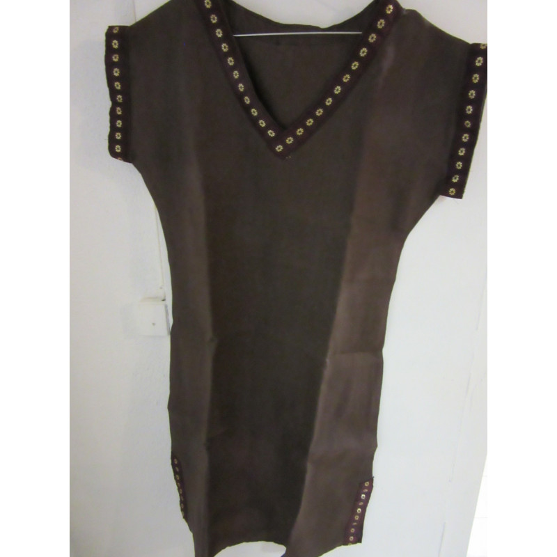 Tunique femme en lin à galons