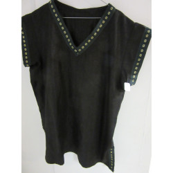 Tunique homme manches courtes en toile de lin