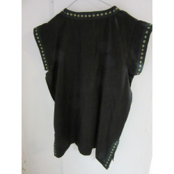 Tunique homme manches courtes en toile de lin