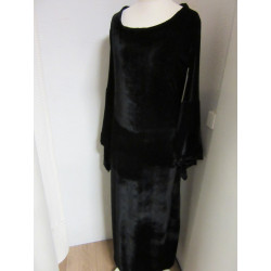 Robe droite en velours noir